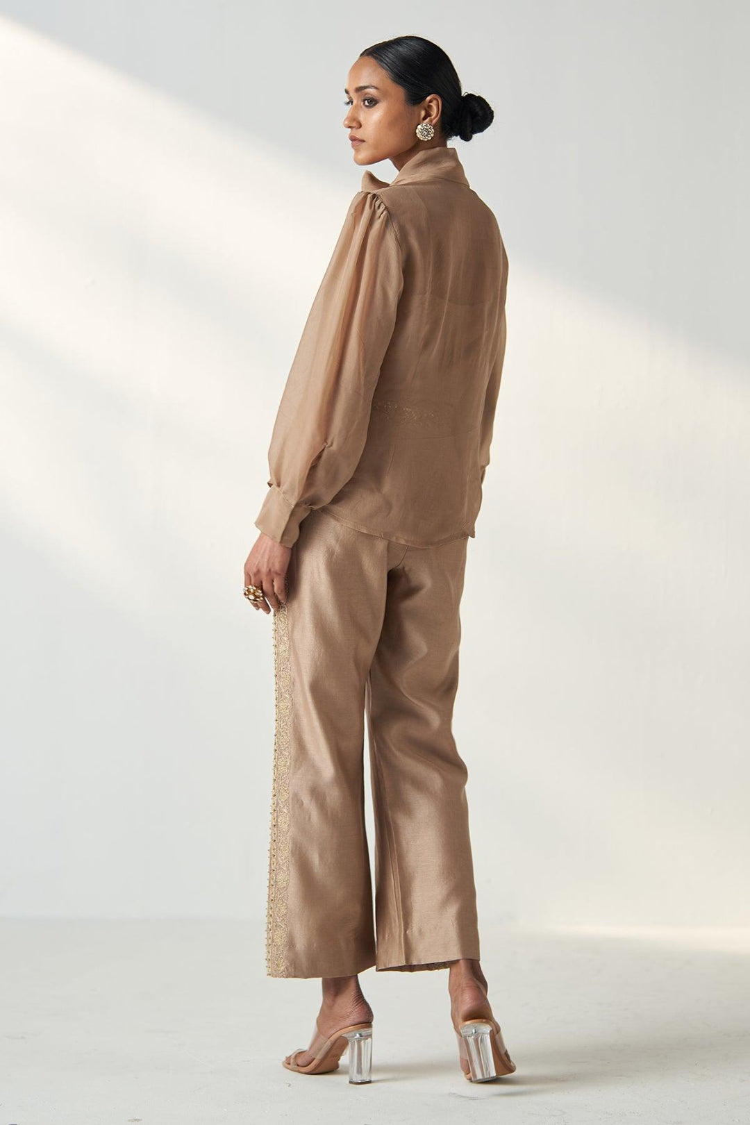 PADMA FAWN SHIRT PANT SET - Studio Bagechaa