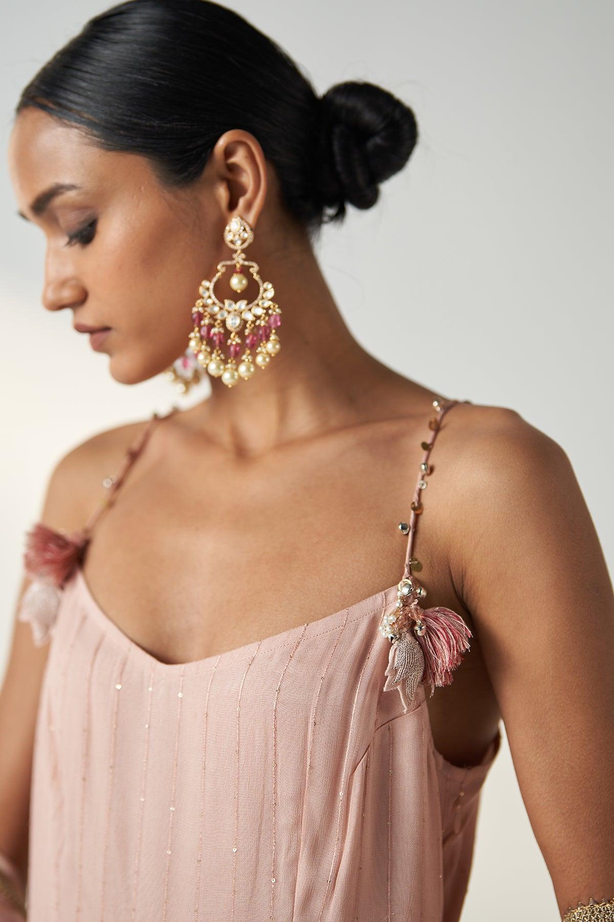 PAKHI BLUSH PINK KURTA SHARARA SET - Studio Bagechaa