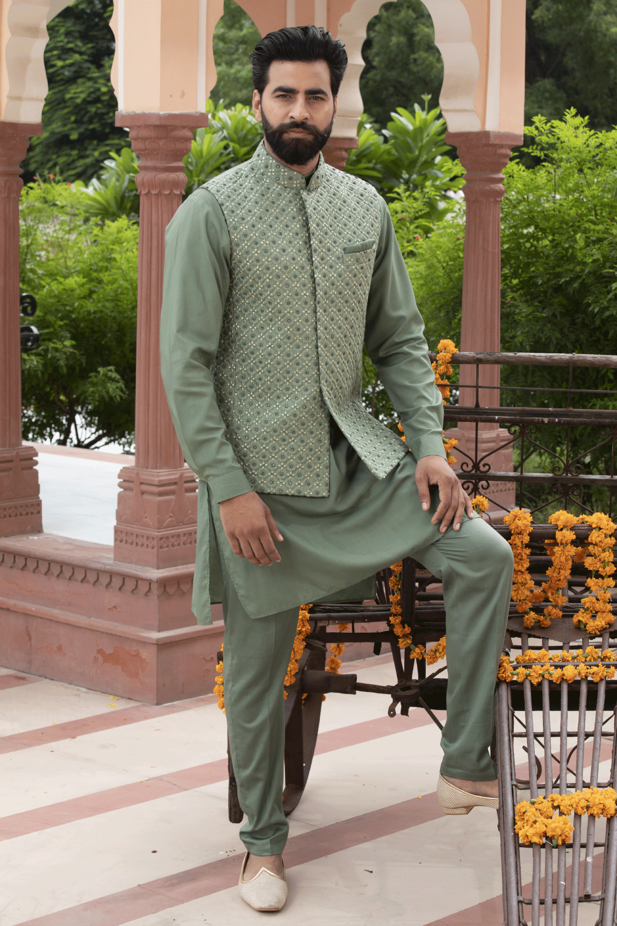 Pastel Mint Green Kurta Pajama Set