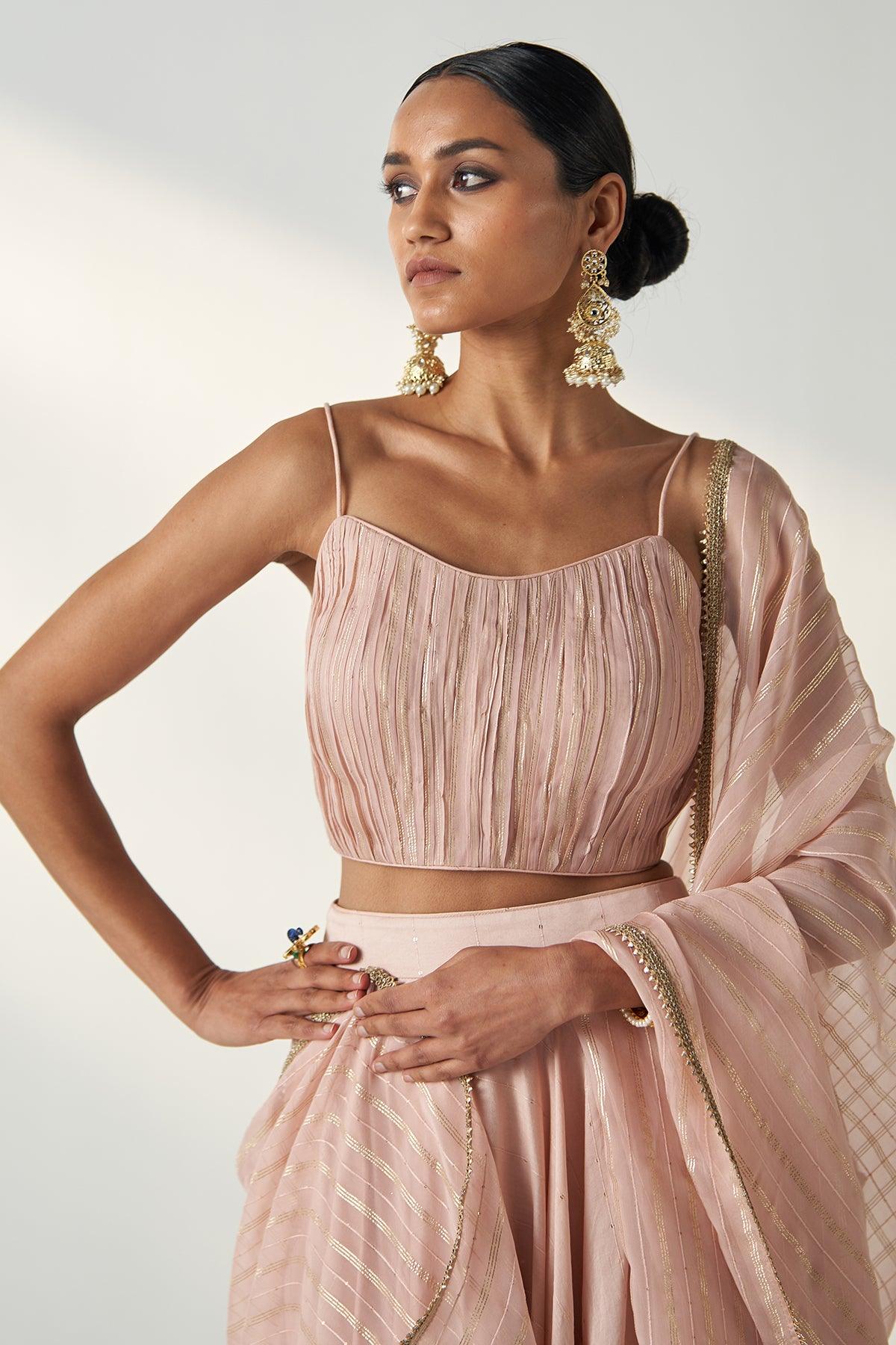 RAJITA BLUSH PINK LEHENGA SET - Studio Bagechaa