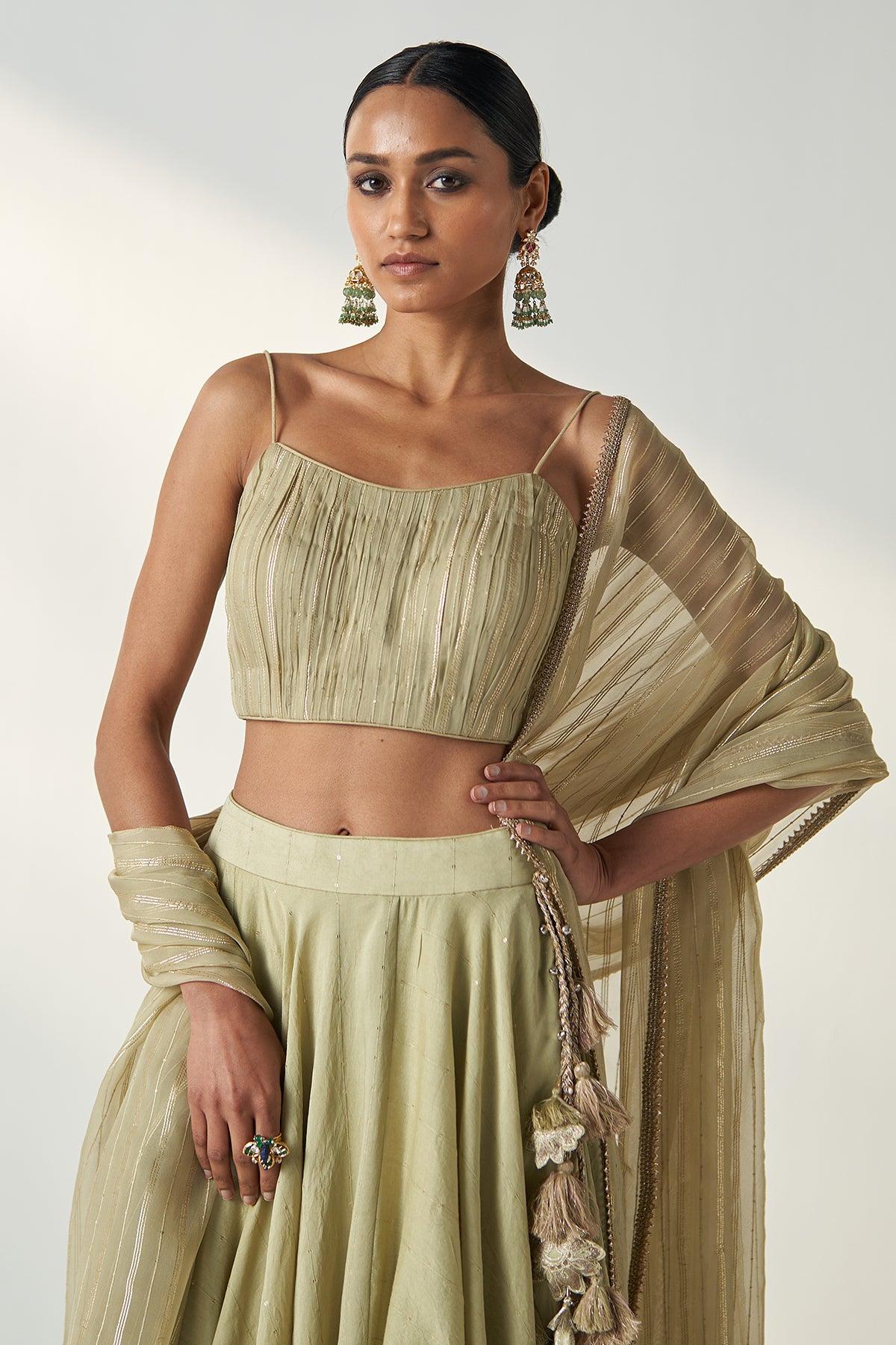 RAJITA GREEN LEHENGA SET - Studio Bagechaa