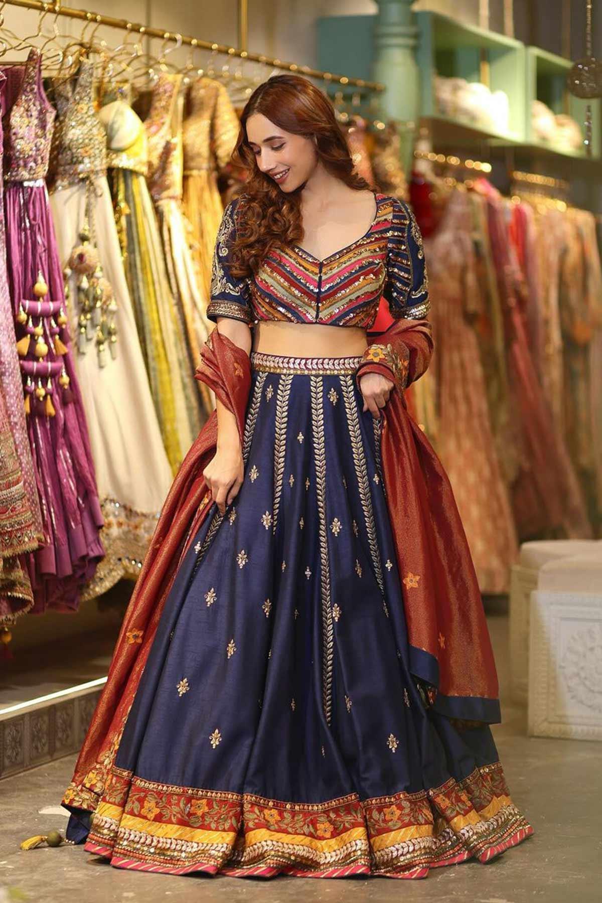 Ria Malhotra in Aprajita Aari and Resham Embroidery Lehenga - Studio Bagechaa