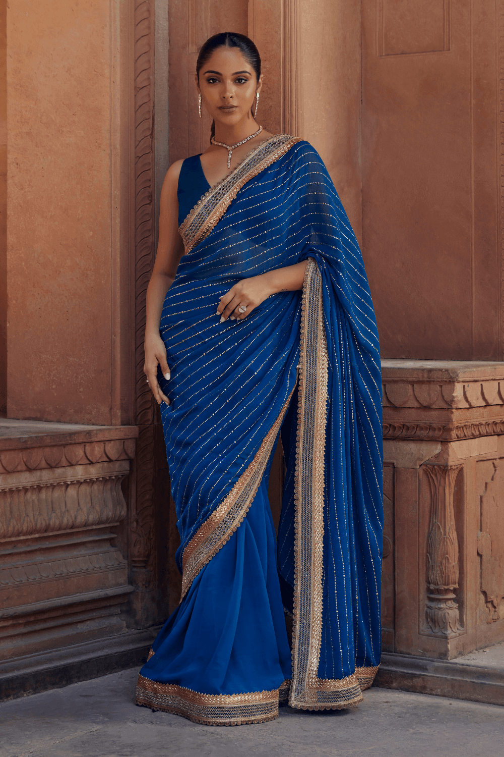 Unnati in Damini Georgette Saree - Studio Bagechaa