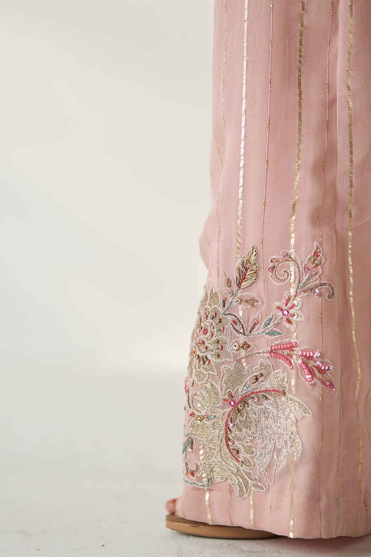 VANI BLUSH PINK SHIRT PANT SET - Studio Bagechaa