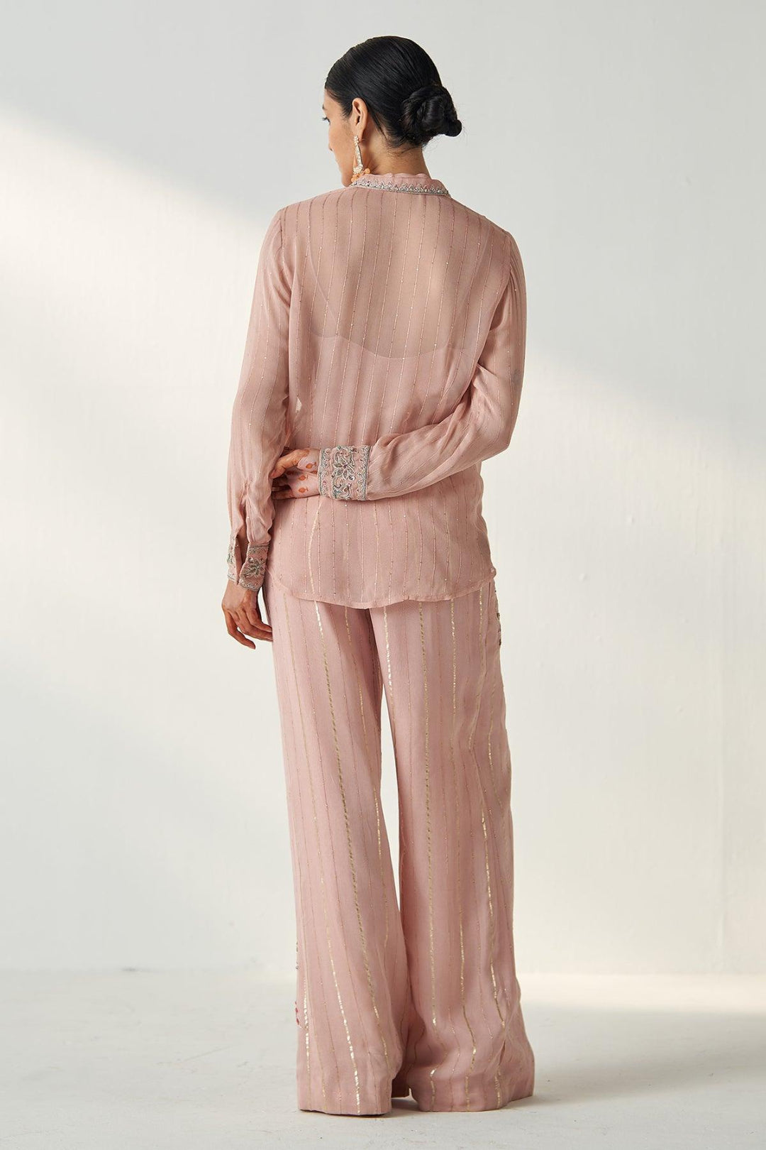 VANI BLUSH PINK SHIRT PANT SET - Studio Bagechaa