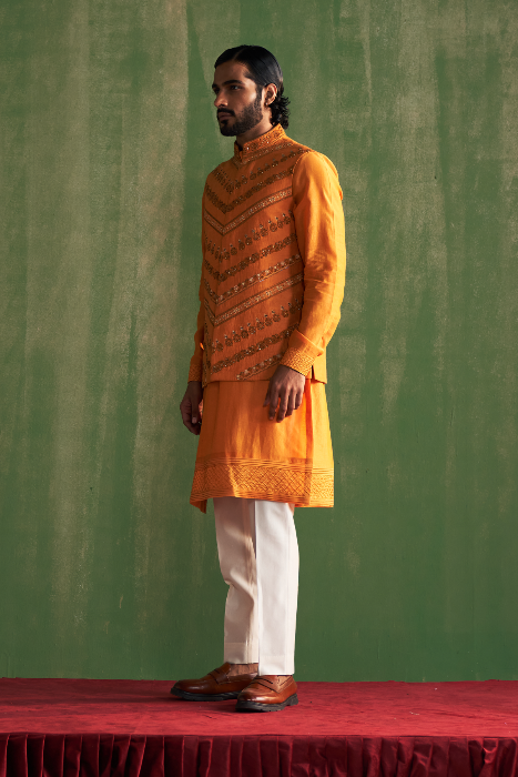 AARAV YELLOW BUNDI SET