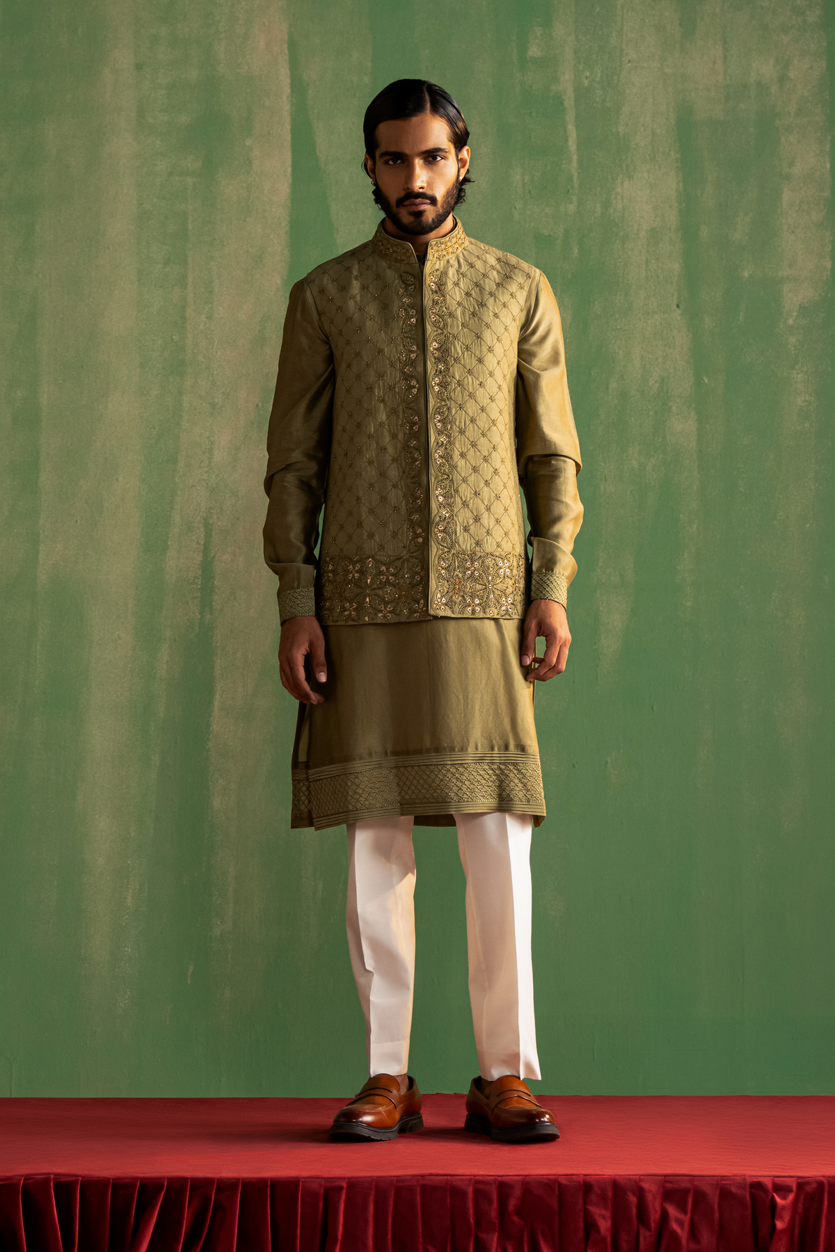 AARUSH SAGE GREEN BUNDI SET