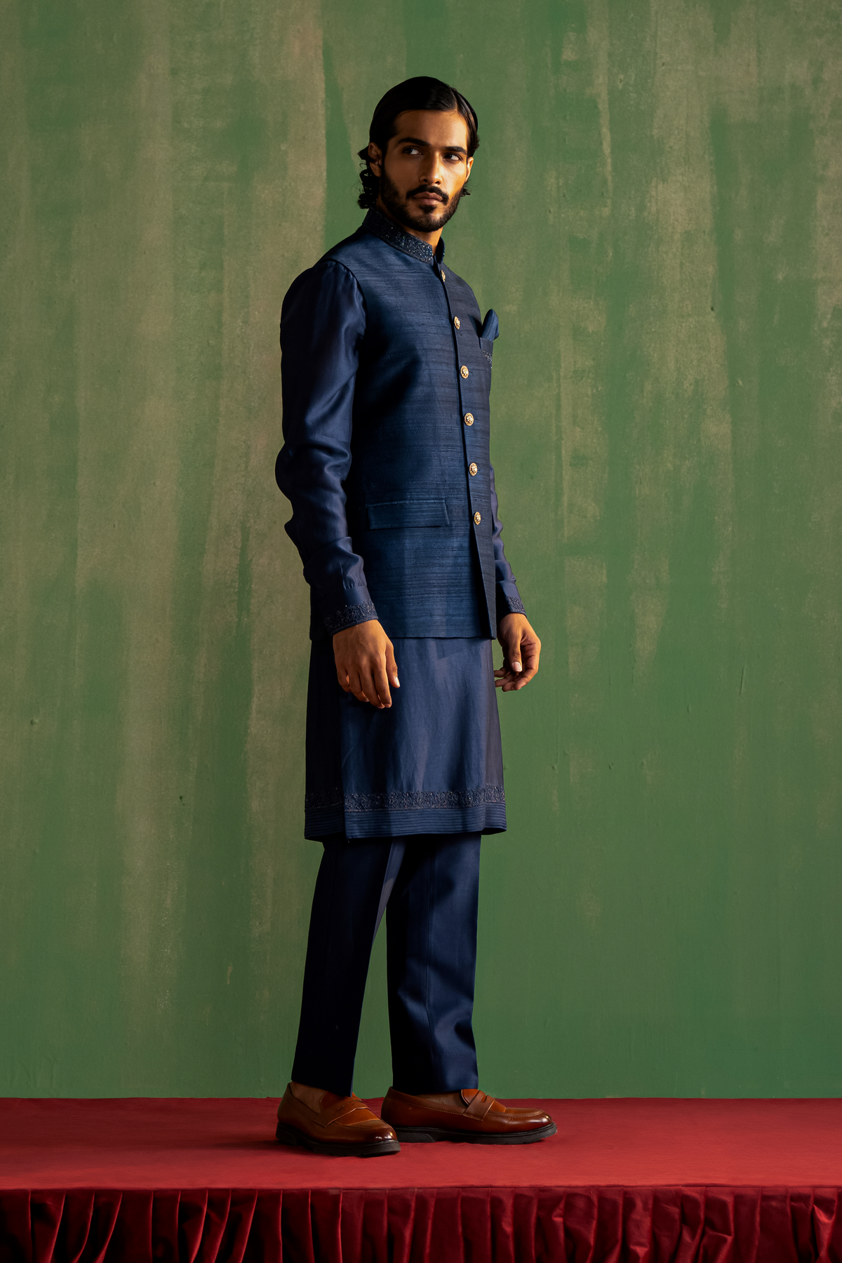 KAVISH MIDNIGHT BLUE BUNDI SET