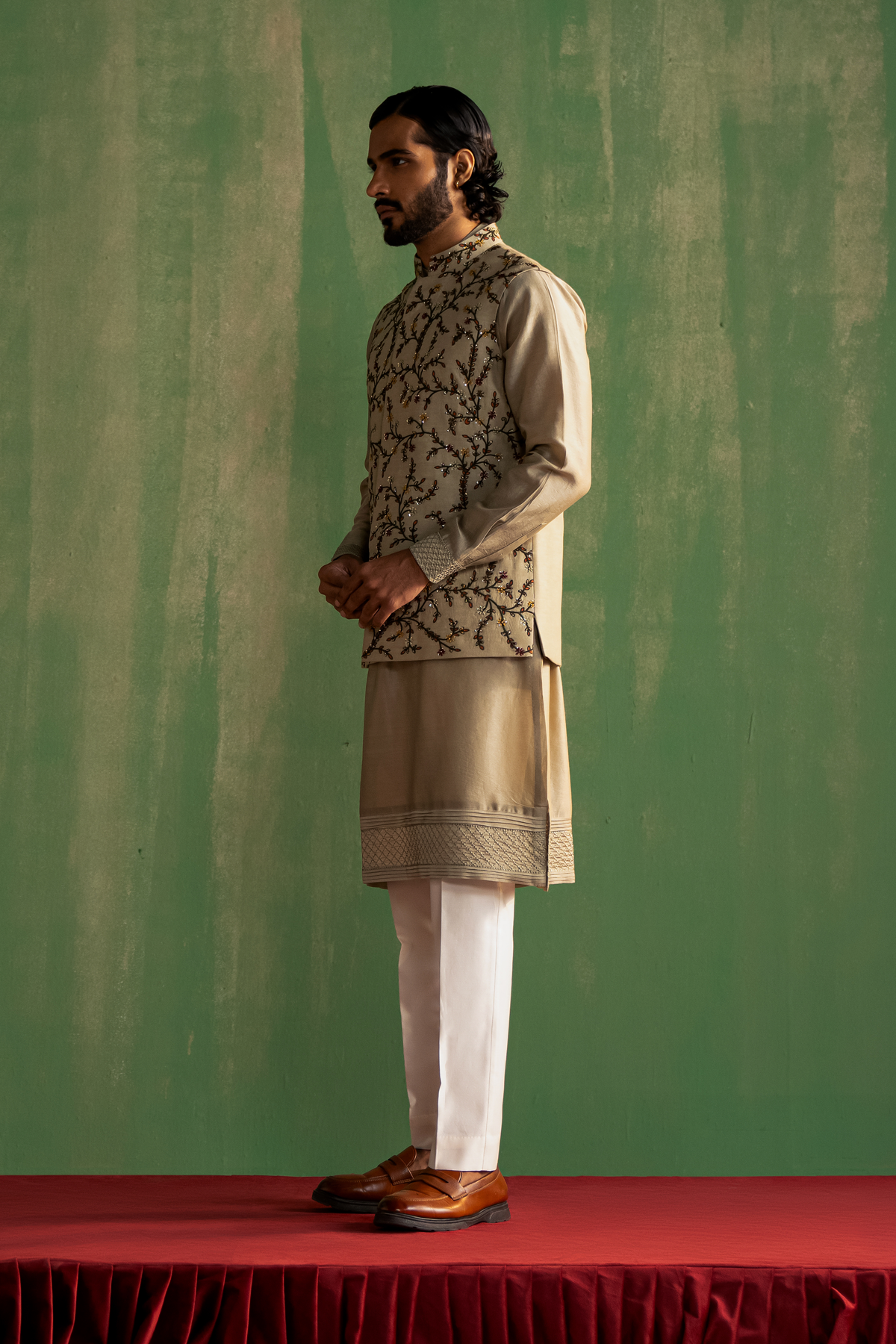 YUVAN LIGHT GREY BUNDI SET