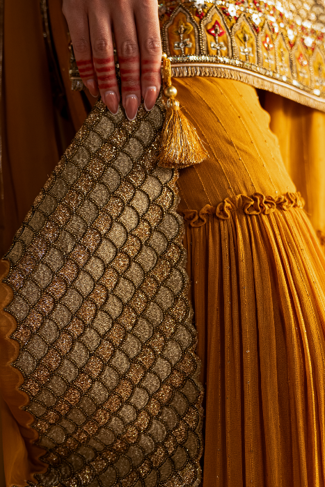 MISHA MUSTARD KURTA SHARARA SET