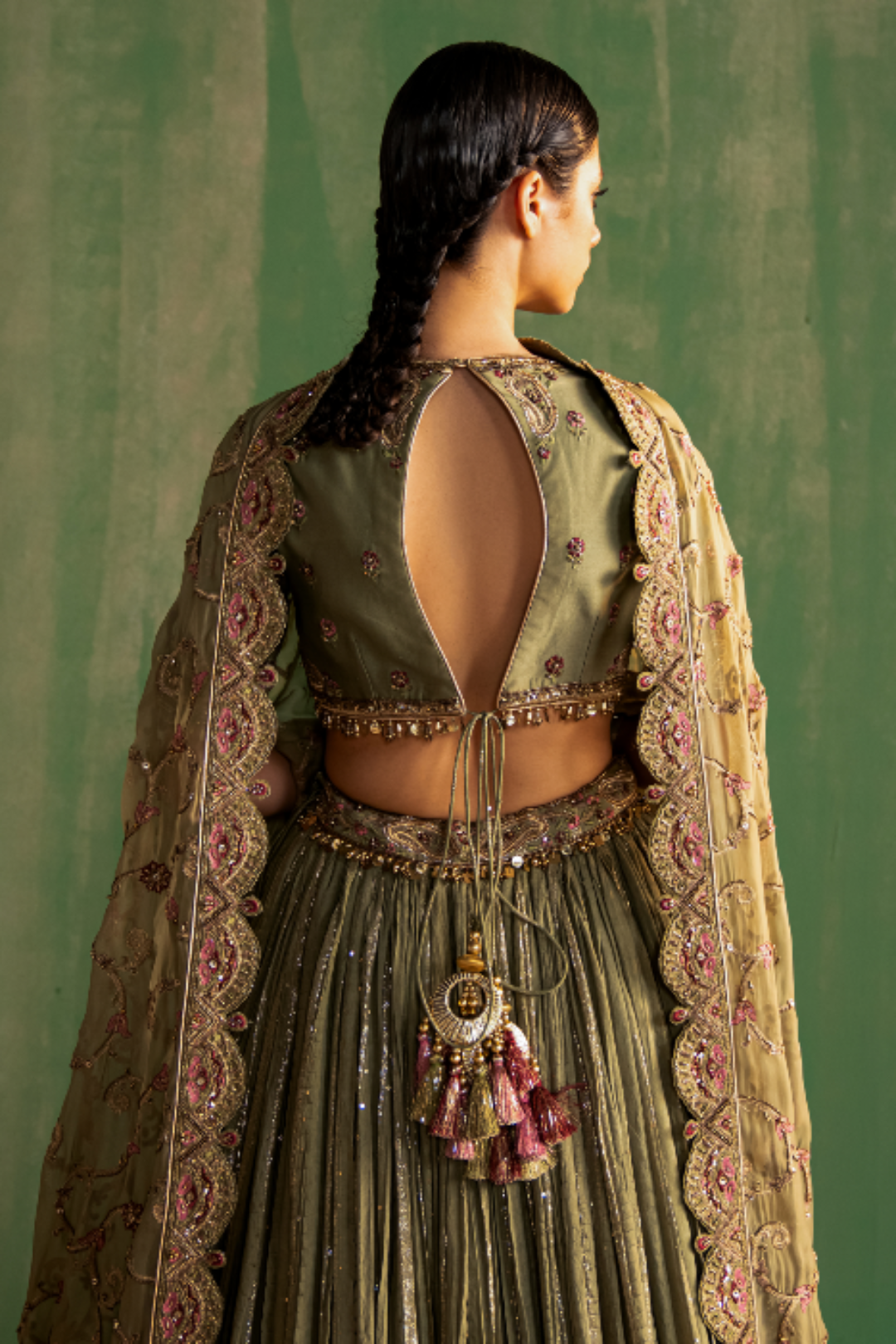 Priyanka Aggarwal in ISHIRA GREEN LEHENGA SET