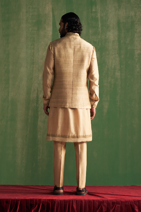 SHIVANSH BEIGE BUNDI SET