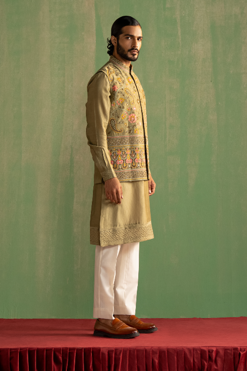 REYANSH SAGE GREEN BUNDI SET