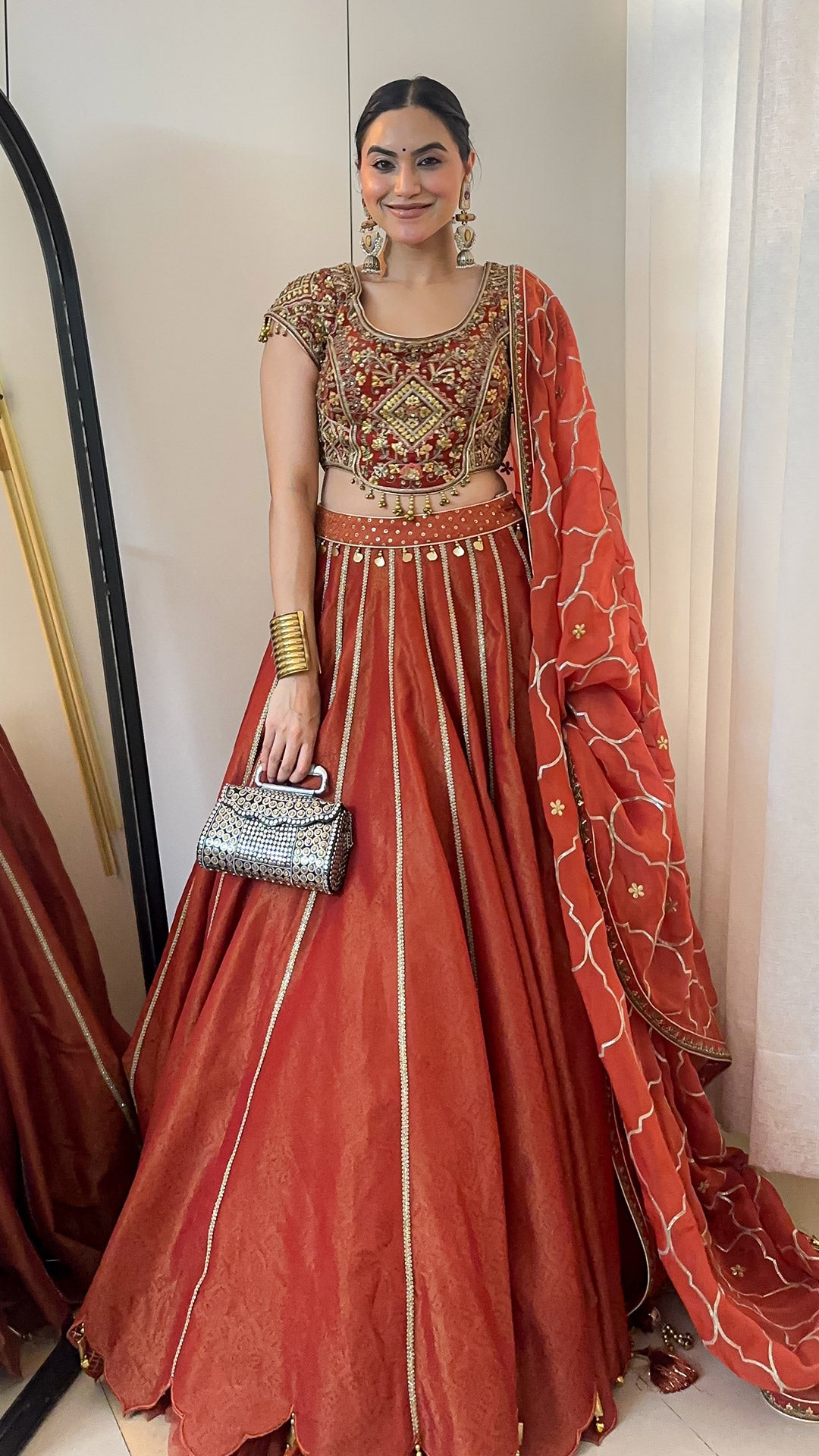 Akshita vohra In Padma Rust Lehenga Set