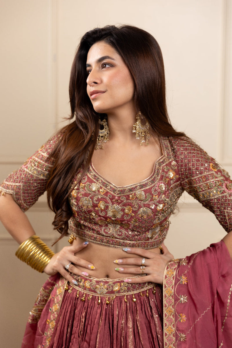 Prerna Mehra in Fitoor Mauve Pink Lehenga Set