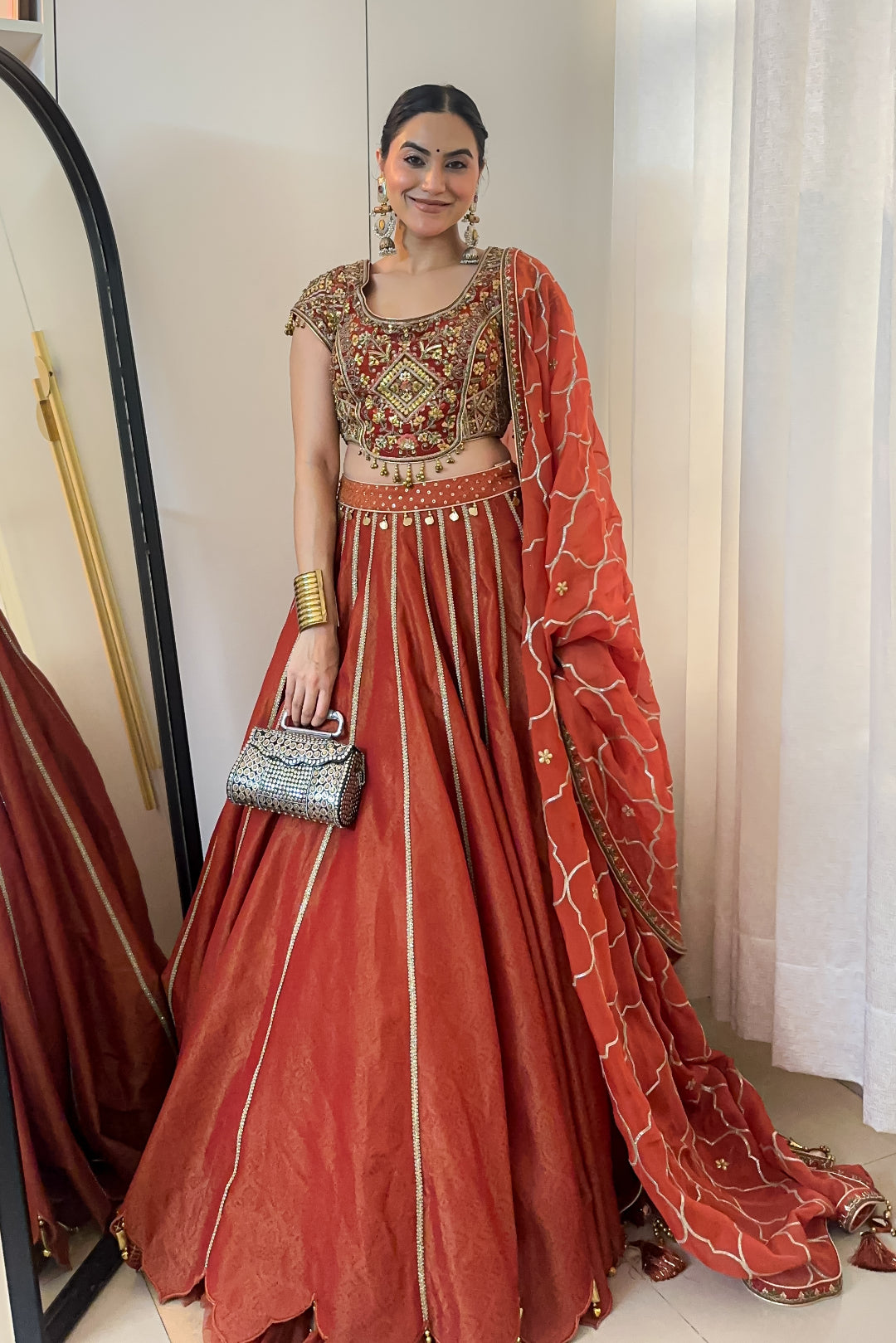 Akshita vohra In Padma Rust Lehenga Set