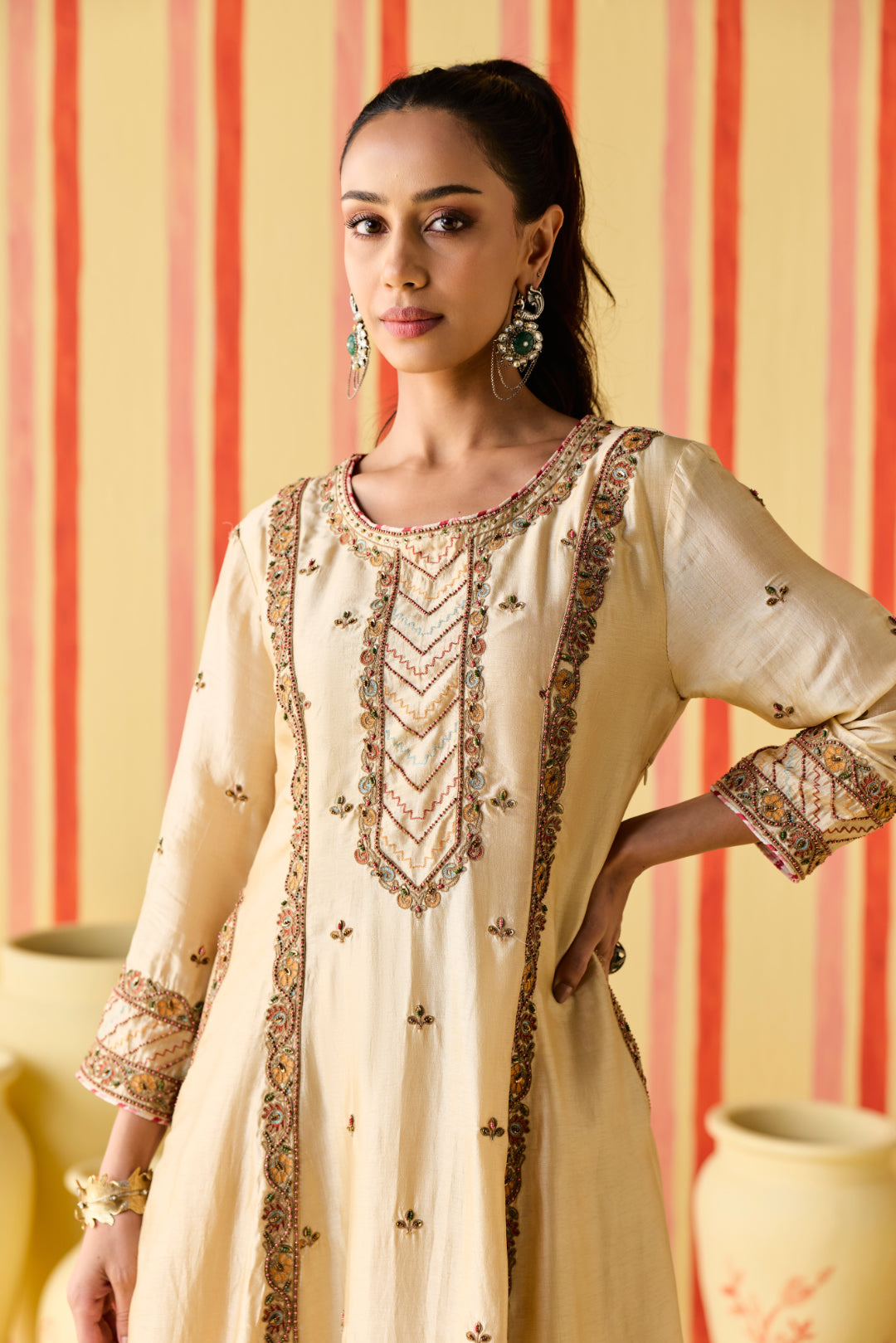 Kamla Tussar Kurta Set