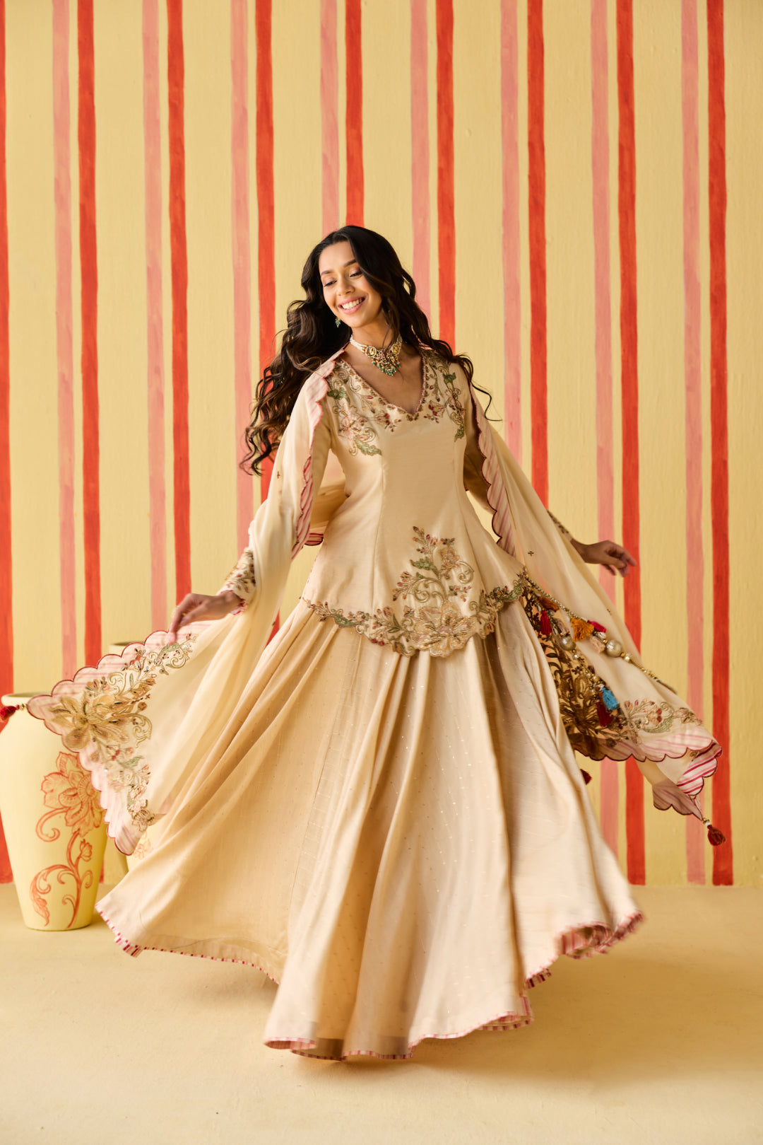 Sitara Tussar Lehenga Set