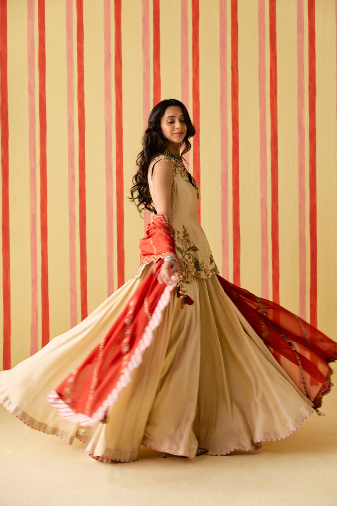 Padmini Tussar Lehenga Set