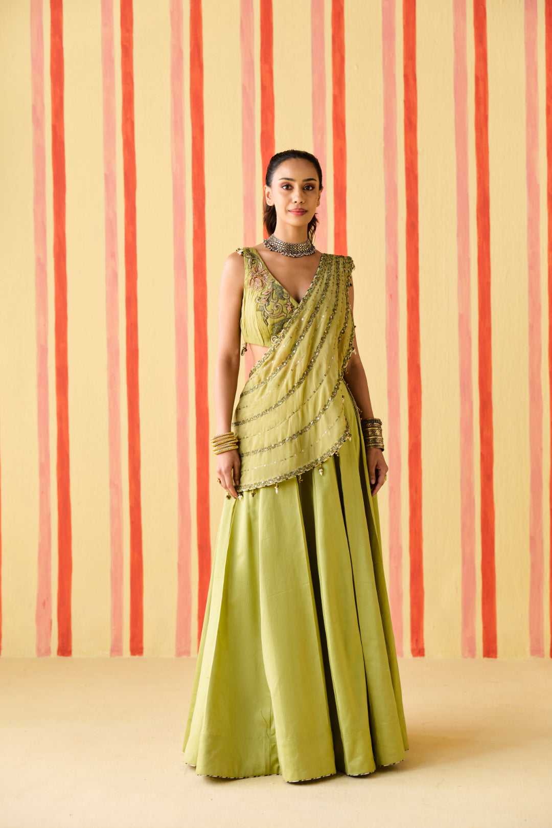 Gayatri Green Lehenga Set