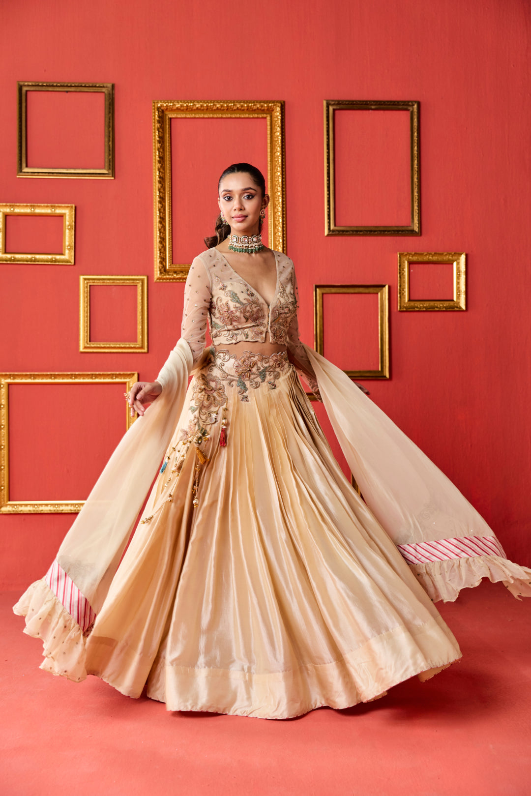 Sanvi Tussar Lehenga Set