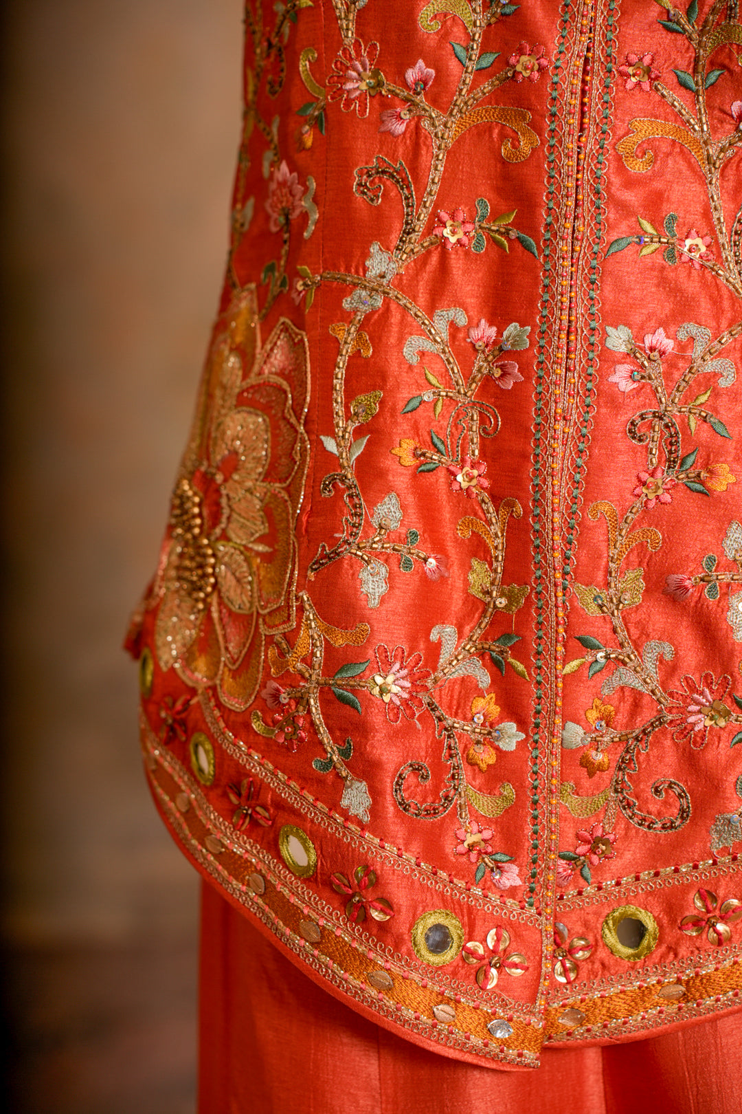 ROOH PEACH ORANGE SHARARA SET
