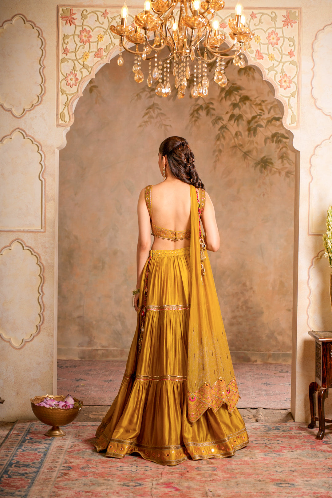 CHAADNI GREENISH YELLOW LEHENGA SET