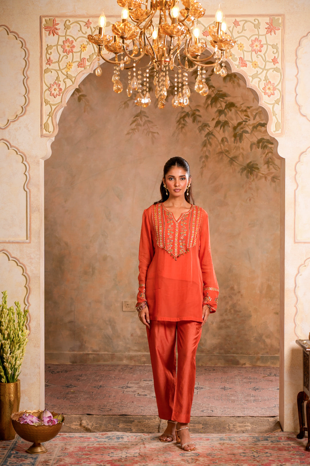KANAK PEACH ORANGE KURTA SET