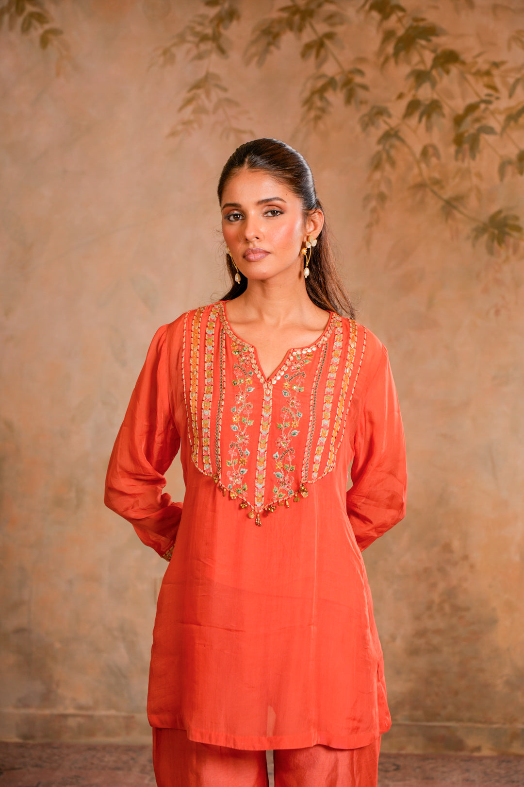 KANAK PEACH ORANGE KURTA SET