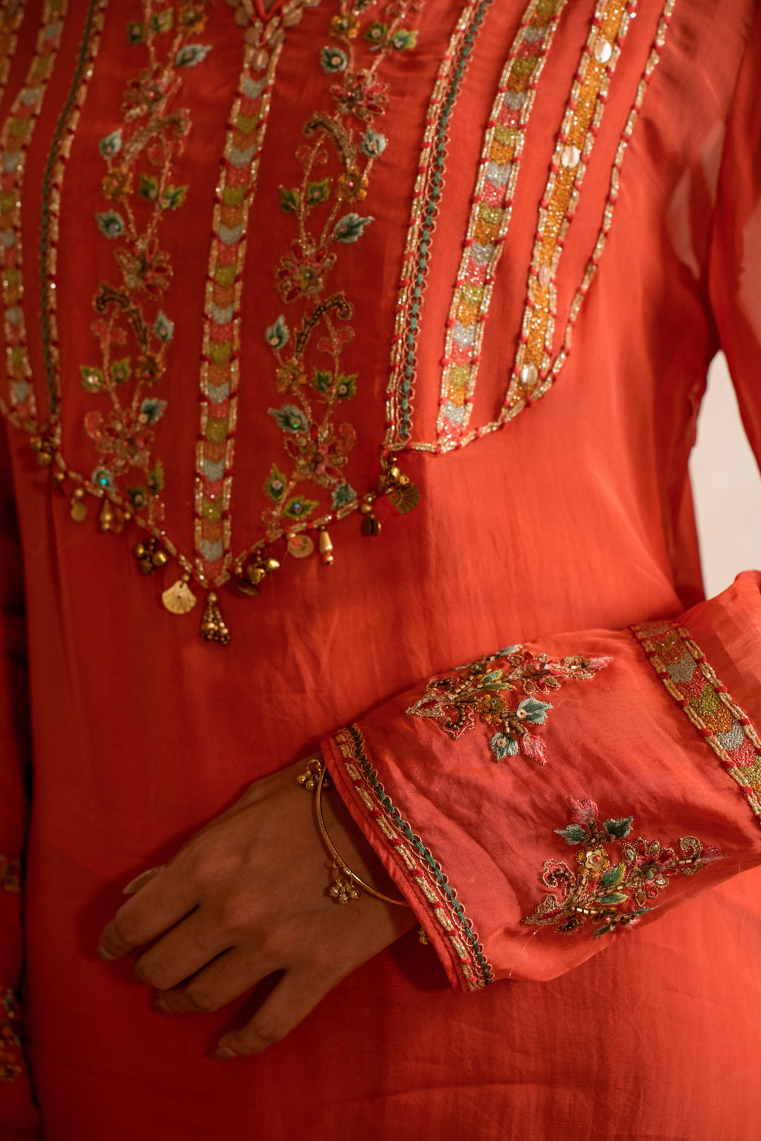 KANAK PEACH ORANGE KURTA SET