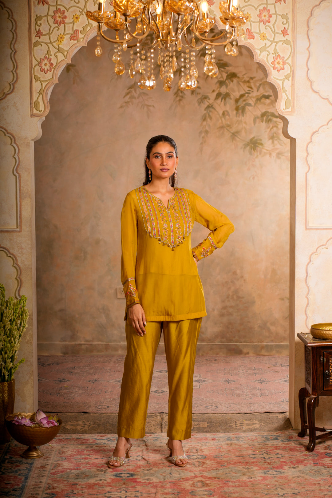 KANAK GREENISH YELLOW KURTA SET