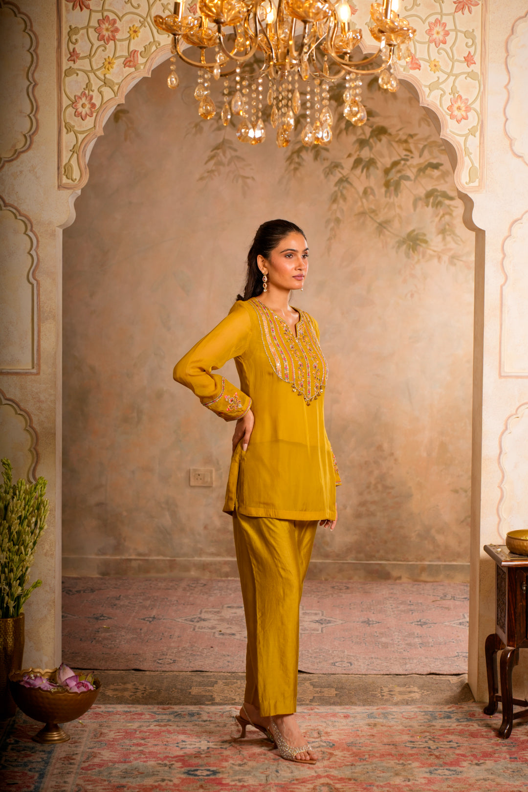 KANAK GREENISH YELLOW KURTA SET