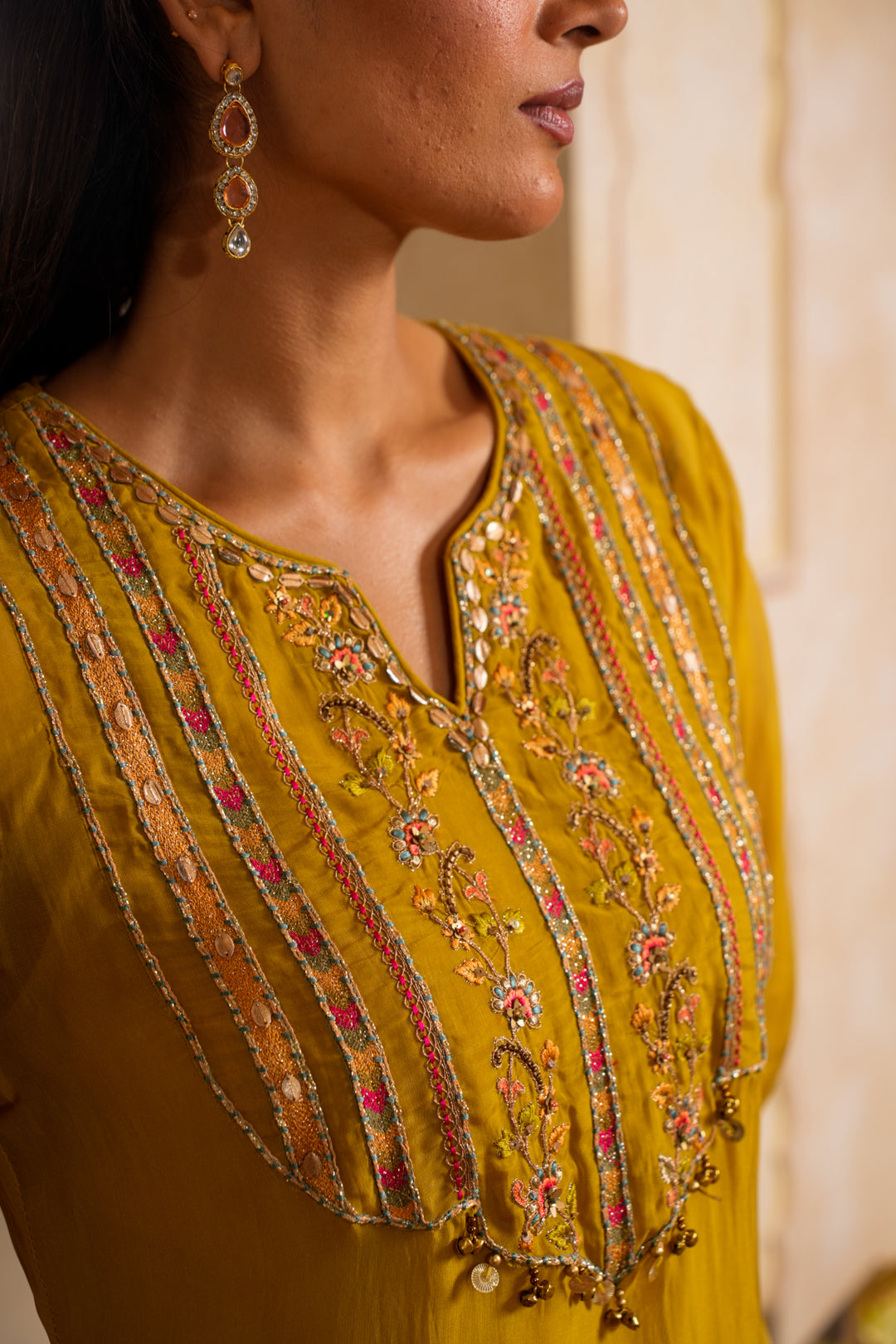 KANAK GREENISH YELLOW KURTA SET