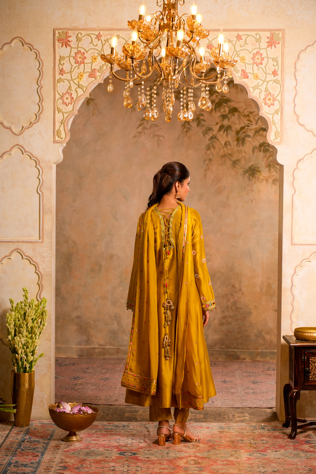 LEHER GREENISH YELLOW KURTA SET