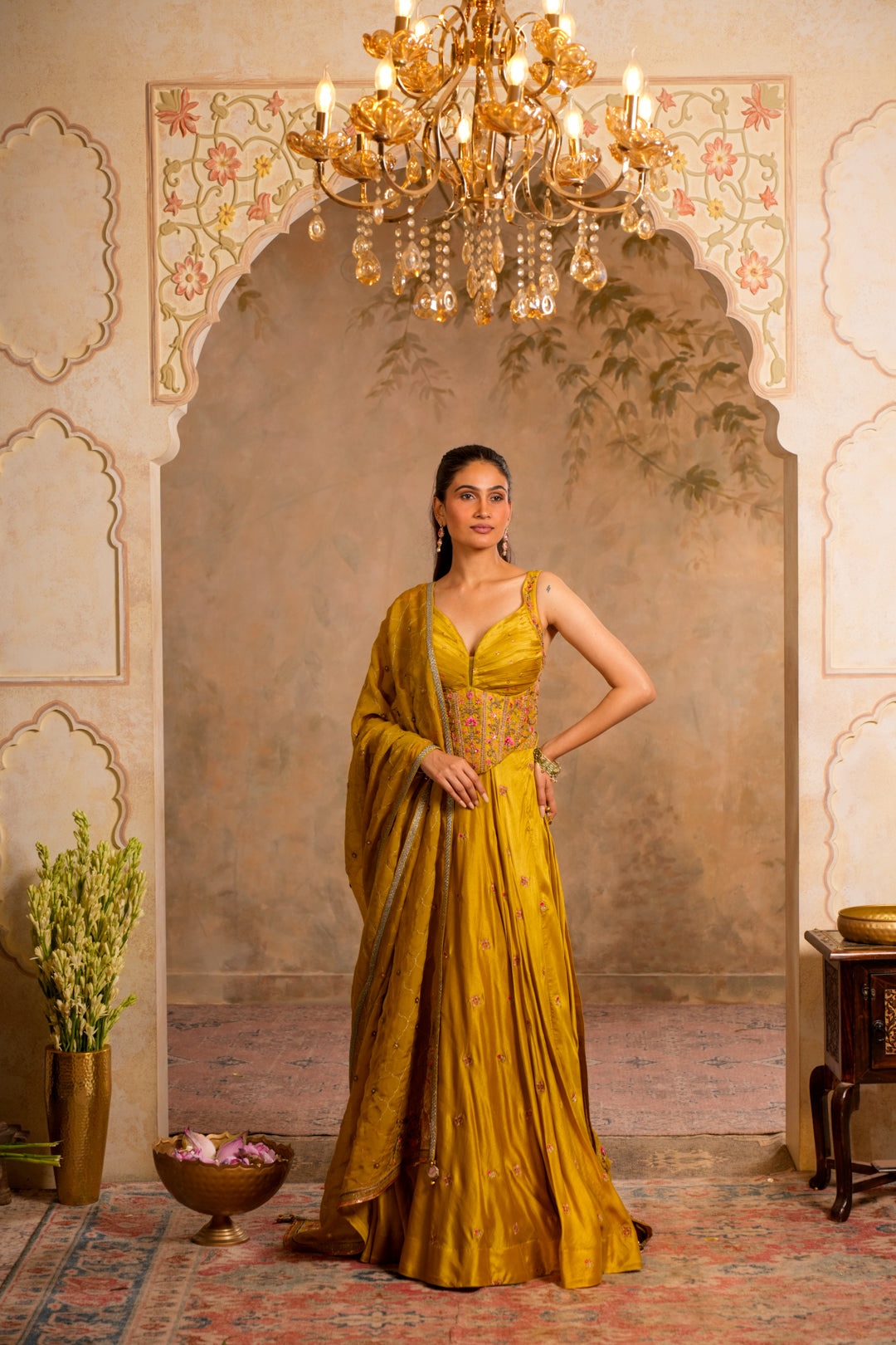 SAAZ GREENISH YELLOW LEHENGA SET