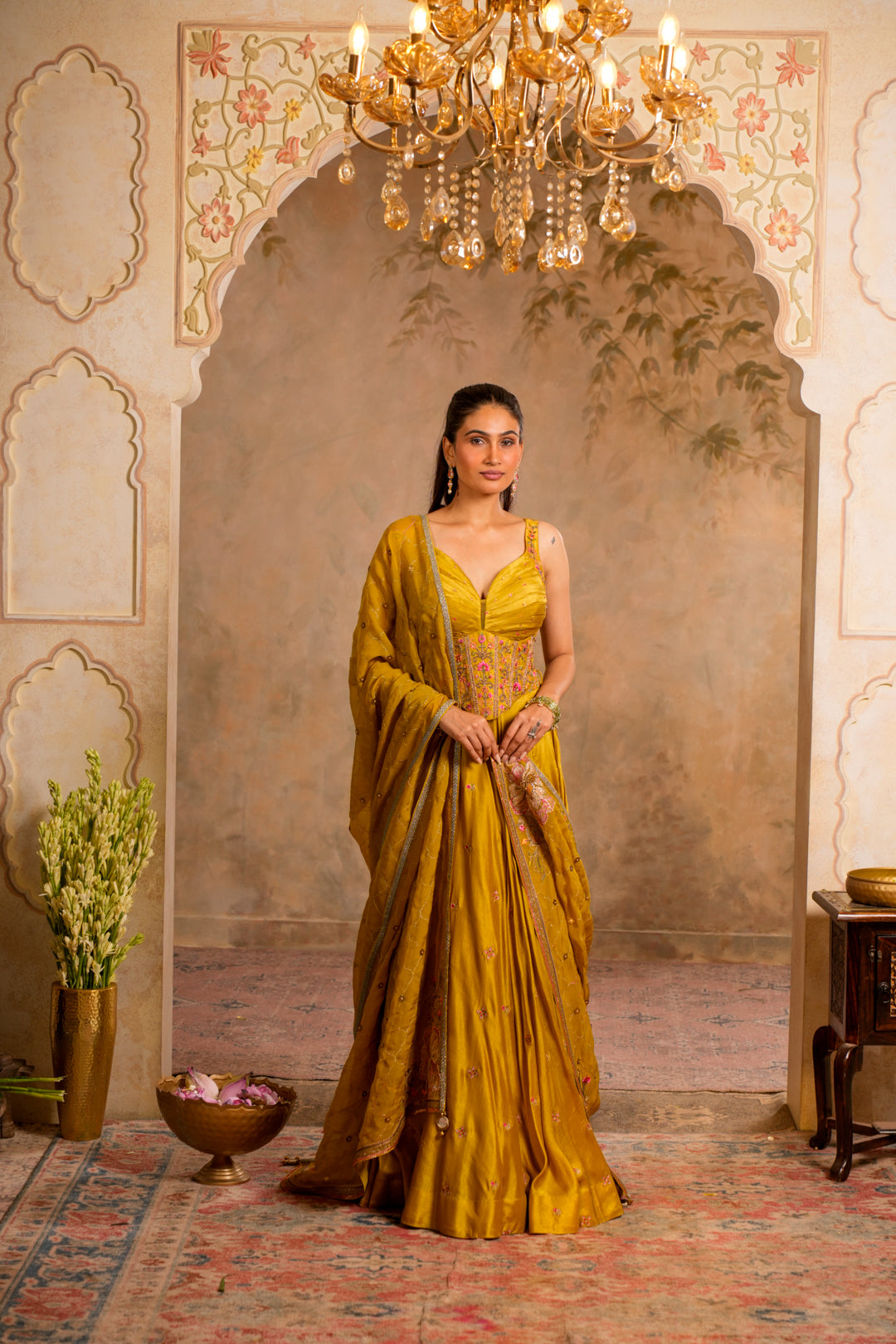 SAAZ GREENISH YELLOW LEHENGA SET