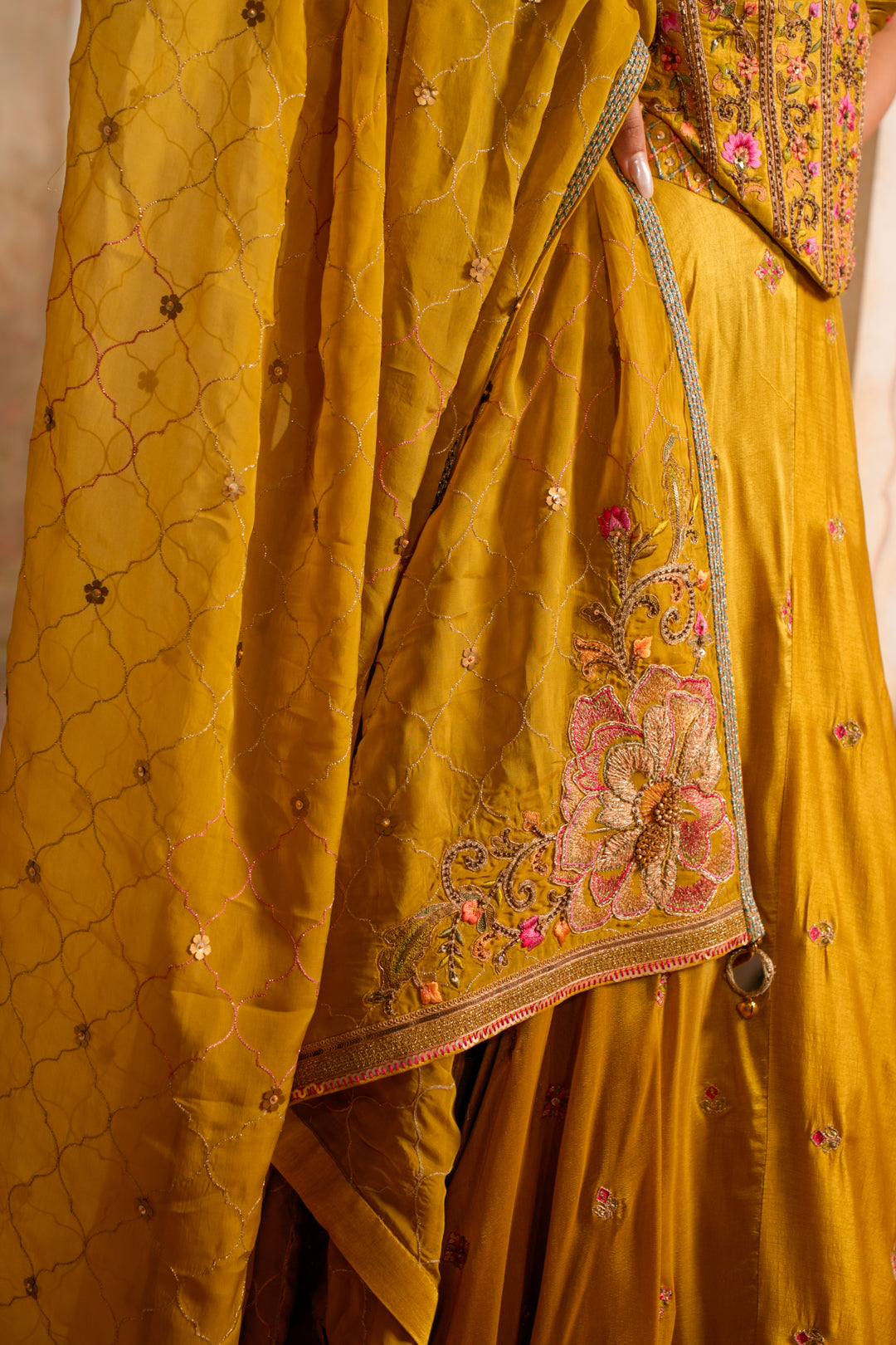 SAAZ GREENISH YELLOW LEHENGA SET
