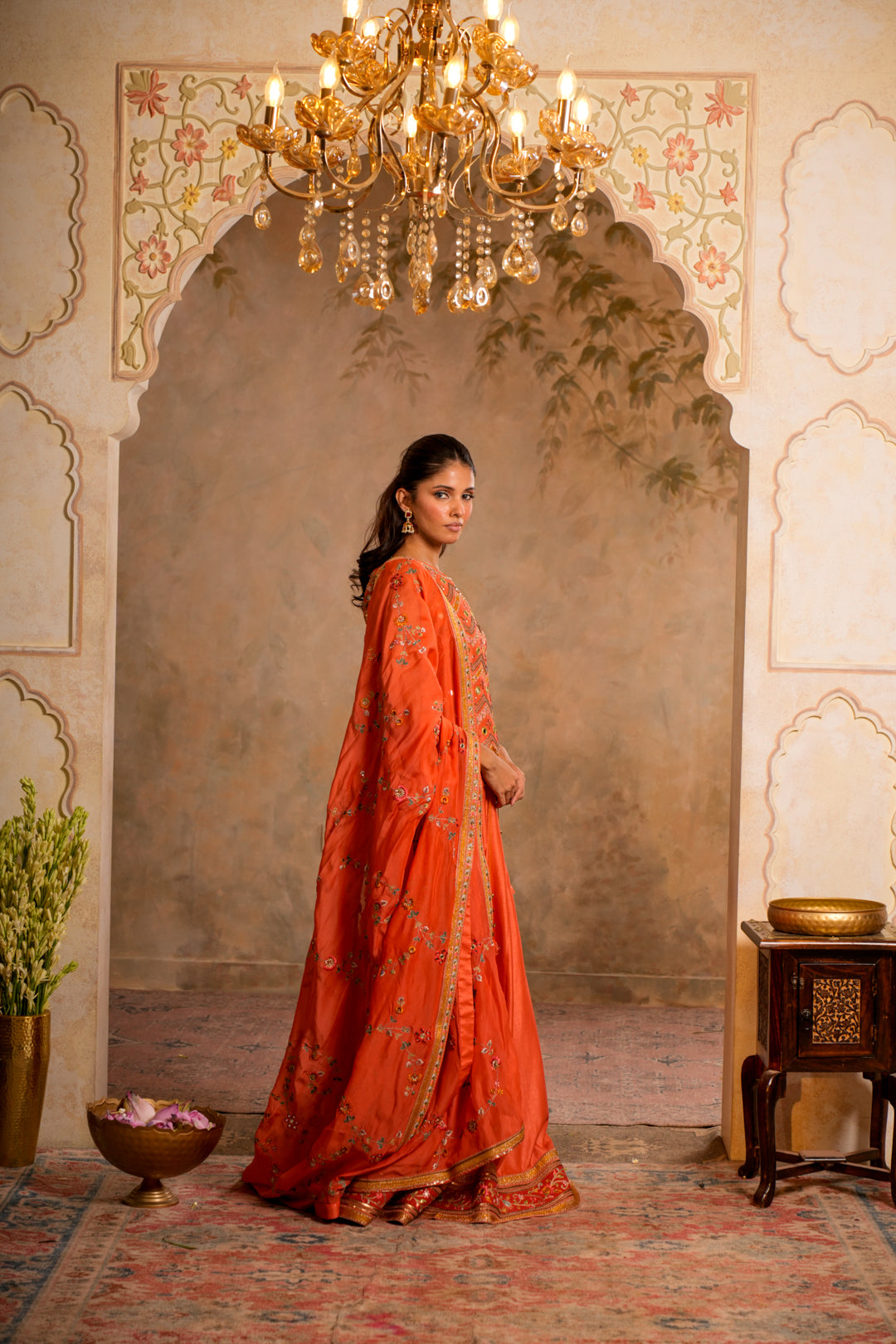 KIRAN PEACH ORANGE LEHENGA SET