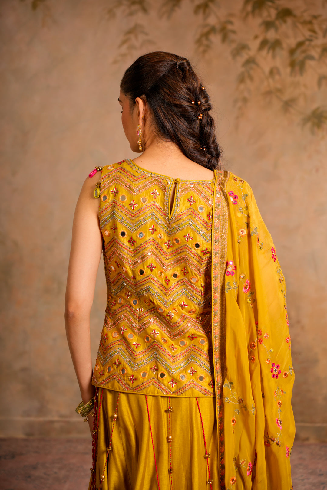 KIRAN GREENISH YELLOW LEHENGA SET