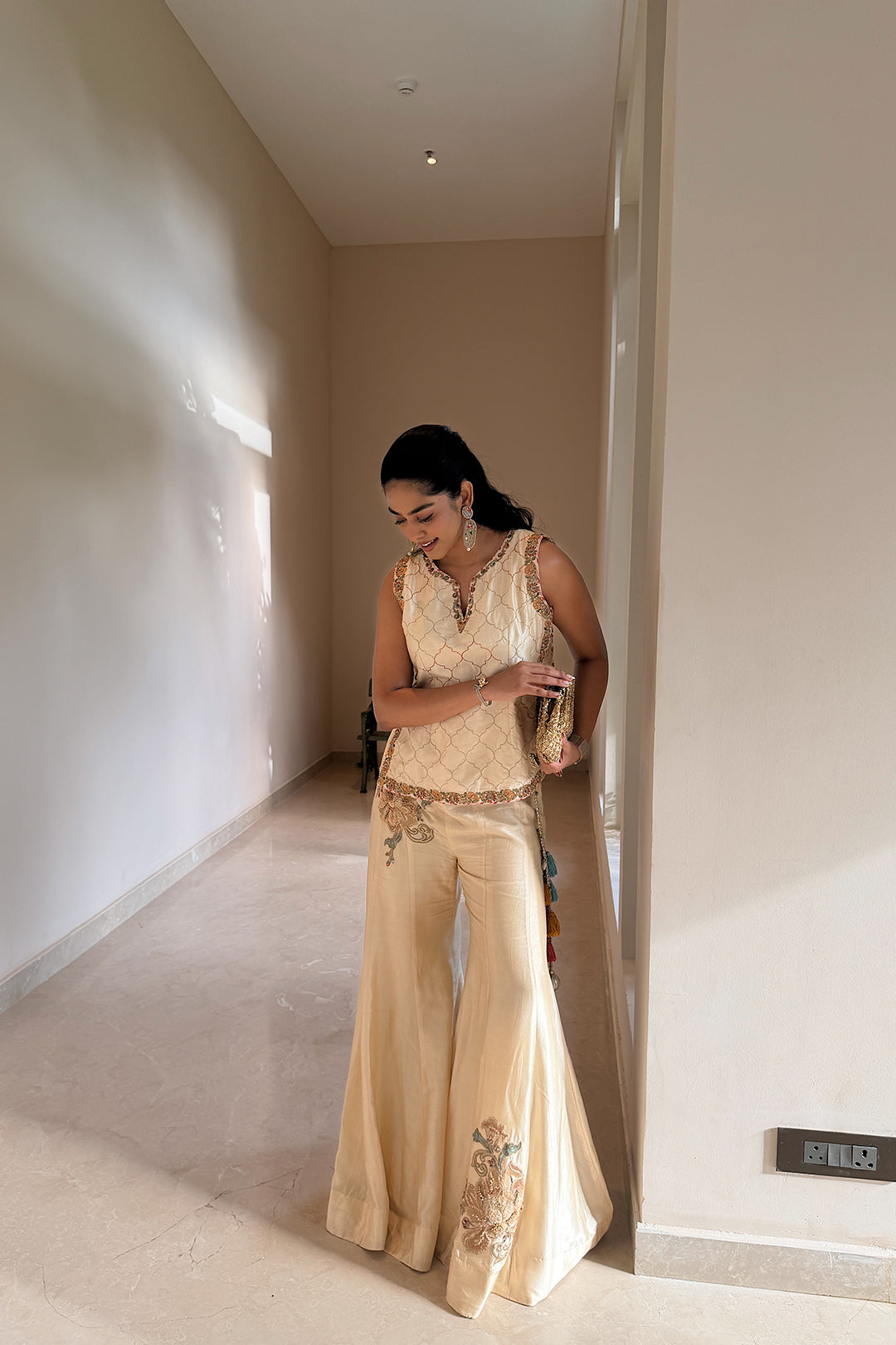 Divya Boppana In Adyah Tussar Sharara Set