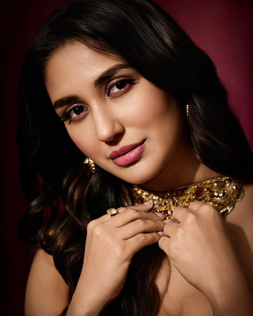 Nikita Dutta In MISHA MUSTARD KURTA SHARARA SET