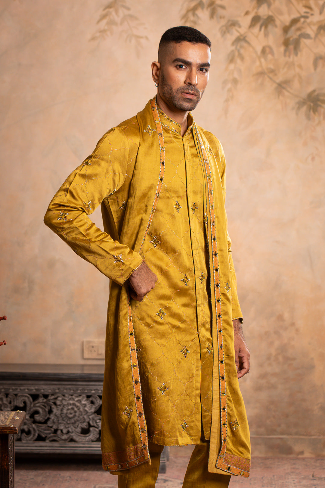ABEER GREENISH YELLOW KURTA SET