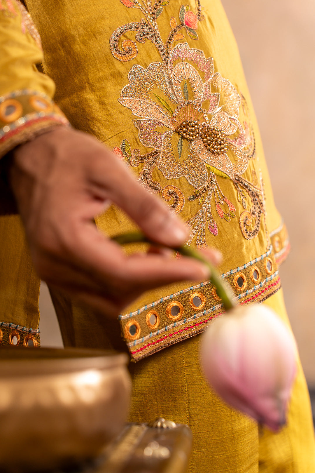 TEJ GREENISH YELLOW KURTA SET