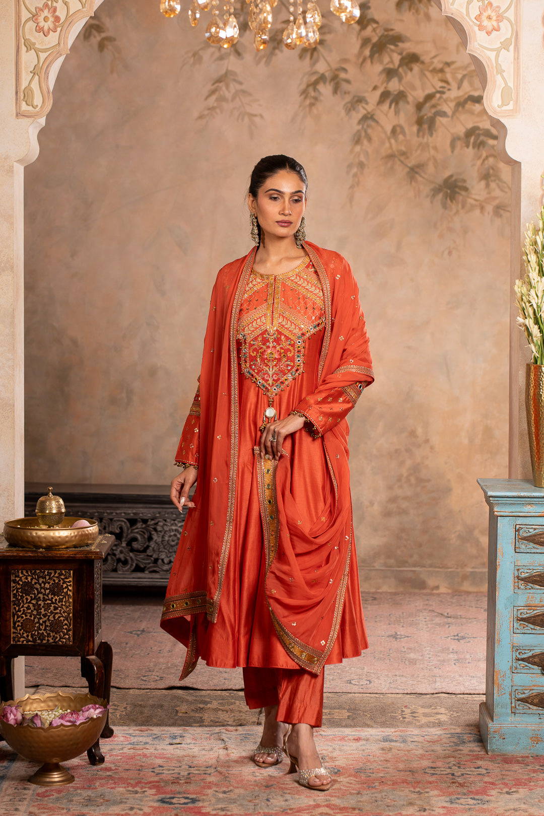 SITARA PEACH ORANGE ANARKALI SHEET