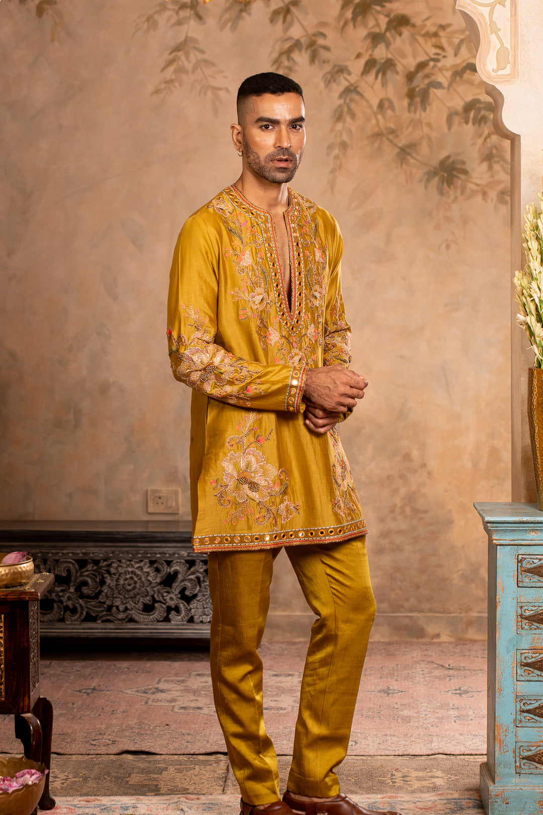 TEJ GREENISH YELLOW KURTA SET