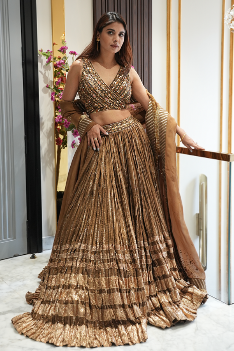 Shweta Sharma Jain In Ruchika Brown Lehenga Set