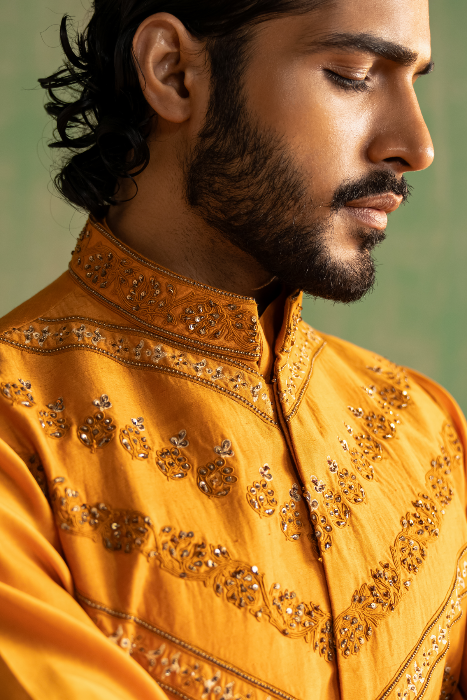 AARAV YELLOW BUNDI SET