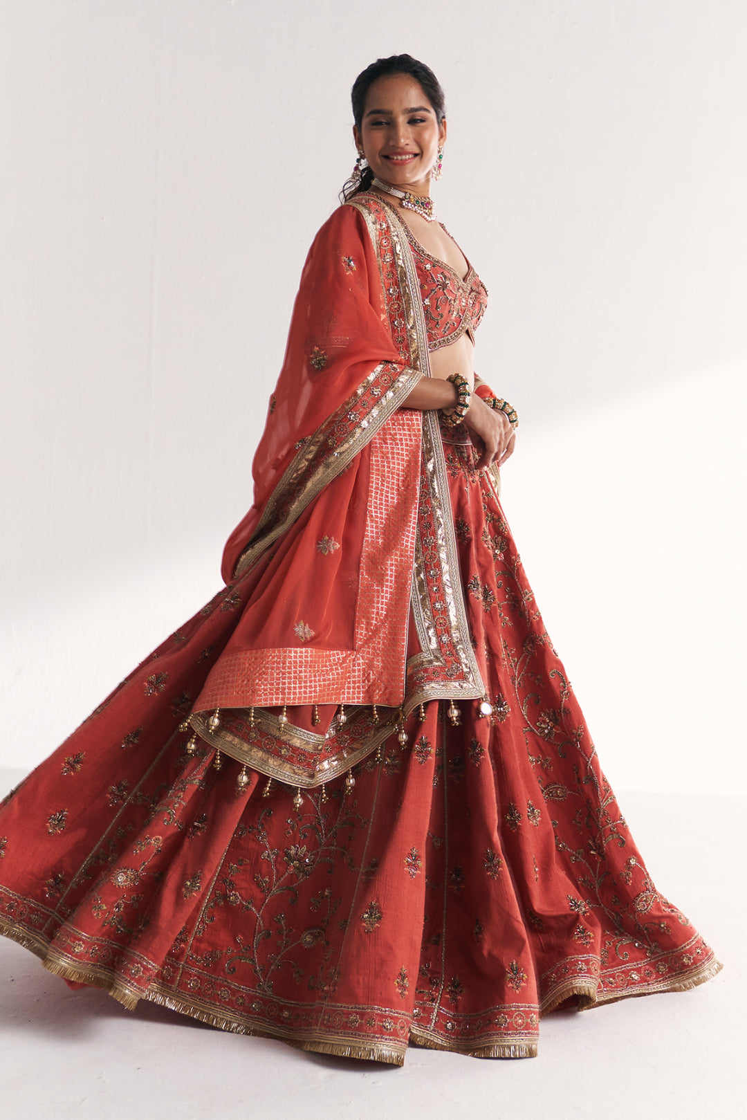 Kesar Tangerine Lehenga Set