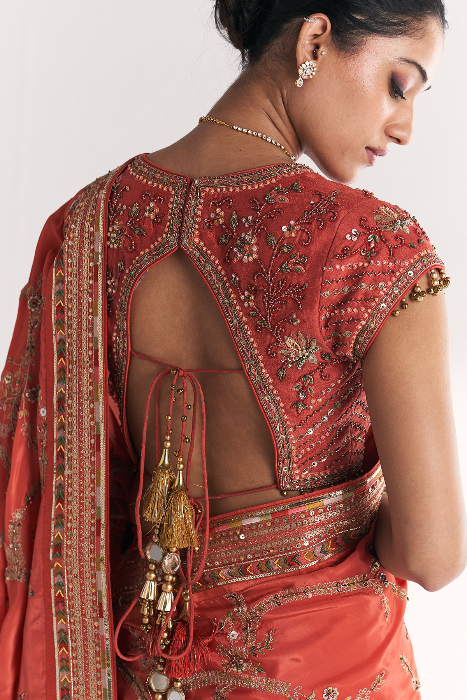Khwab Tangerine Saree