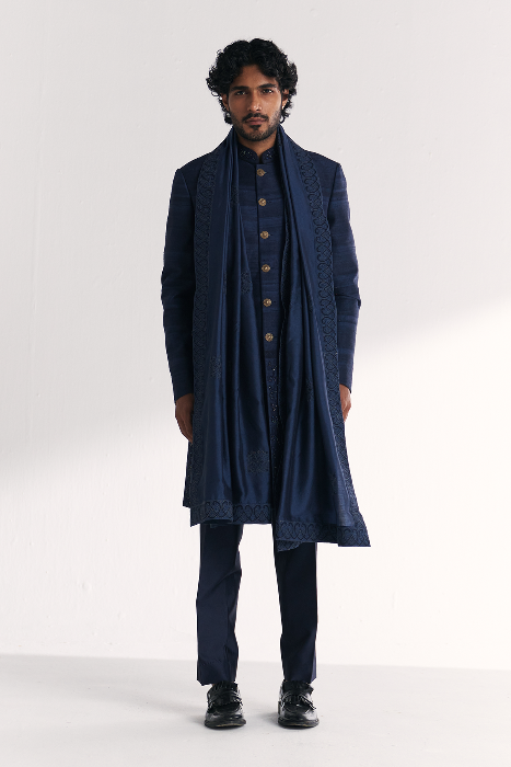 Jauhar Blue Achkan Set